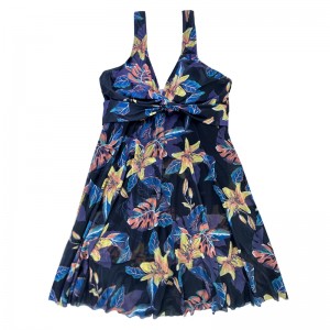 V Kwiaty szyi plus size stroje kąpielowe