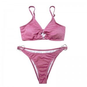 Metalowy pierścień dwuczęściowy stały kolor strojów kąpielowych