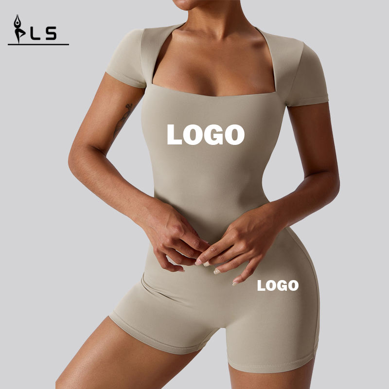 SC1076 Niestandardowe wysokiej jakości BodyCon Oddychający rozciągliwy One Piece Topit Rompers Fitness Bodysuit