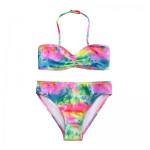 Kostium kąpielowy dla dzieci z kantarkiem i gradientowym kolorem