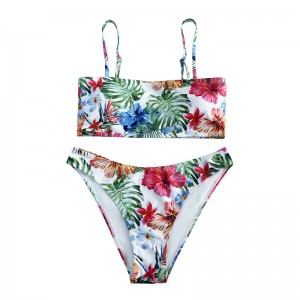 Casual Comfort kantarowy styl etniczny wydrukowany dwuczęściowy strój kąpielowy